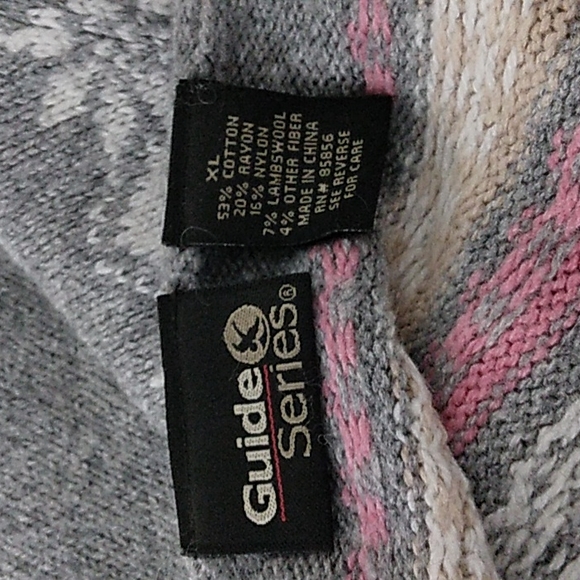 Ladies Guide Series, gray and pink Sweater, Sz XL - Picture 4 of 5